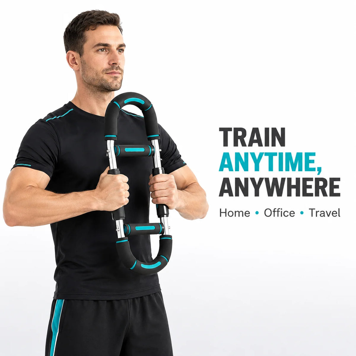 Adjustable U-Shape Forearm Strength Trainer 60-100 Lbs Spring Resistance Chest & Tricep Exercise Equipment with Non-Slip Grips Portable Upper Body Fitness Gear for Men And Women