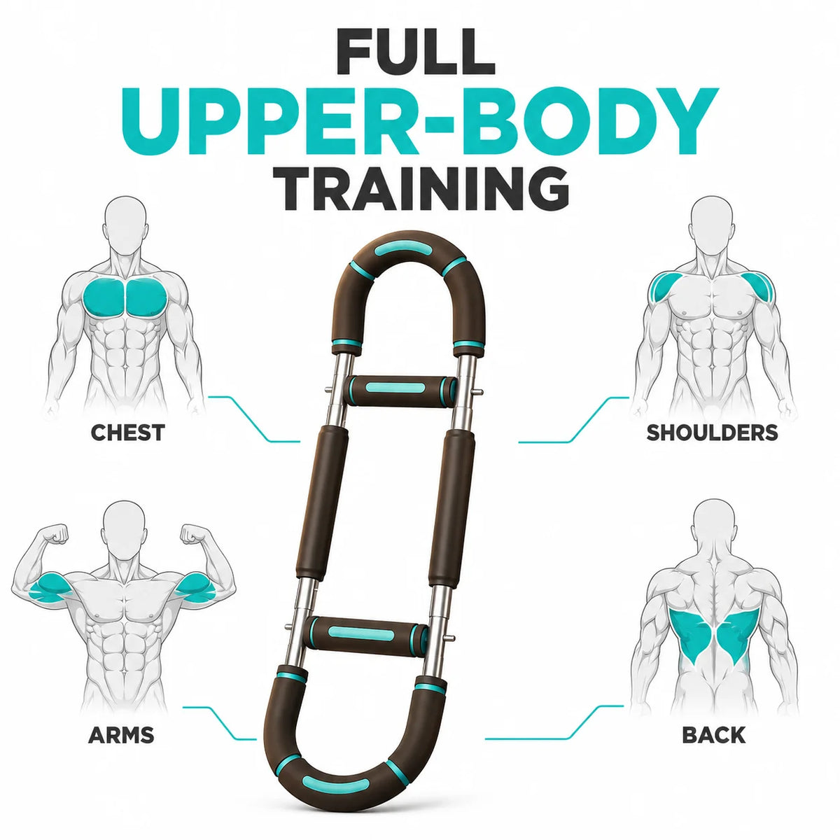 Adjustable U-Shape Forearm Strength Trainer 60-100 Lbs Spring Resistance Chest & Tricep Exercise Equipment with Non-Slip Grips Portable Upper Body Fitness Gear for Men And Women