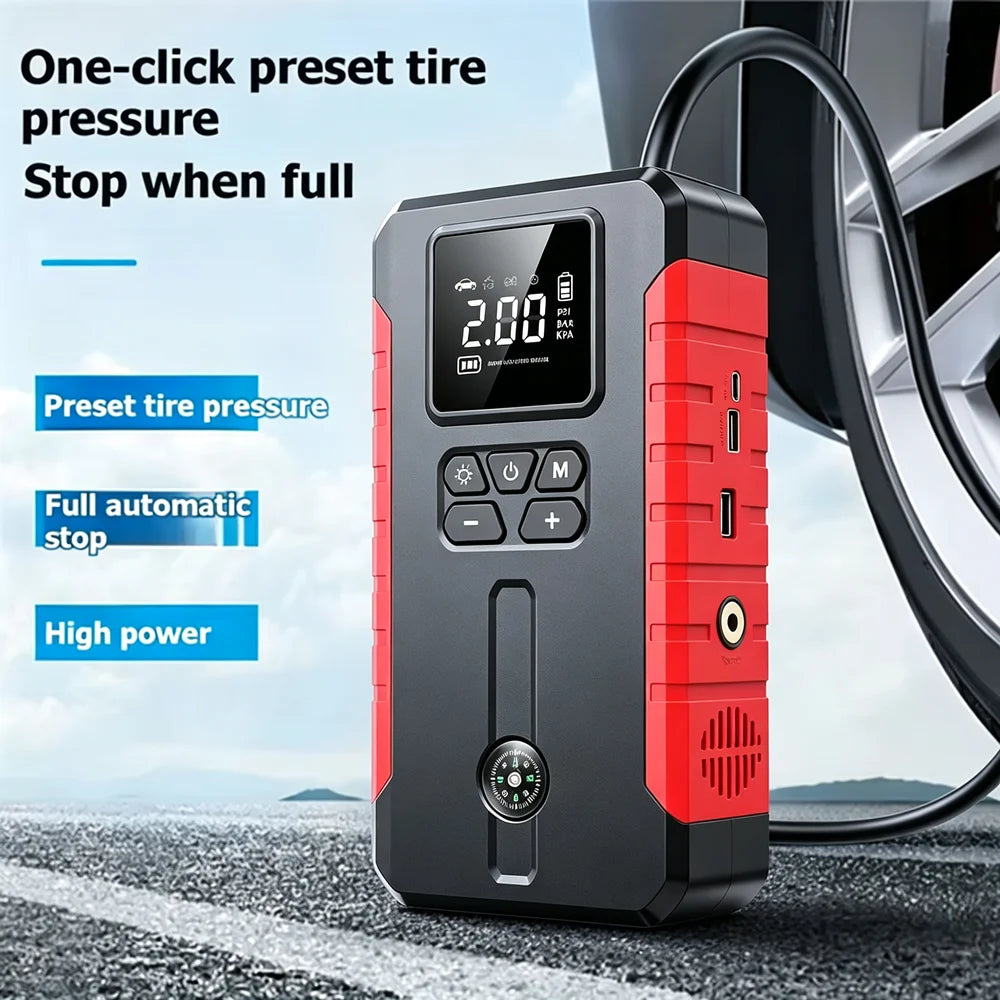 15000A-19000A Peak 350PSI 12V 17-in-1 Portable Jump Starter with Air Compressor Jump Starter, Car Battery Charger, Car Jump Starter with Air Compressor, Jump Starter Para, Car Accessories Tools, LED Light, Battery Charger, Ca