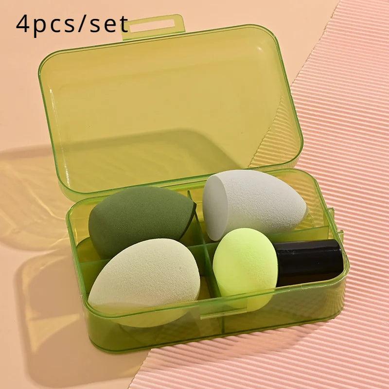 4PCS Makeup Sponge Set, Mushroom Head Beauty Puffs for Foundation & Powder, Dry & Wet Use