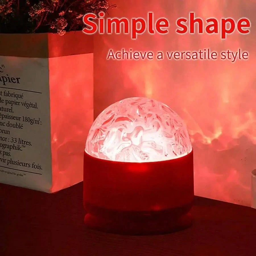 2 In 1 Water Ripple & Aurora Light Projector Lamp, USB Powered With 16-Color LED, Remote & Touch Control Features, Adjustable Brightness And 360° Rotation, Soothing Aurora Ocean Wave Effect For Living Room, Bedroom, Home Dec