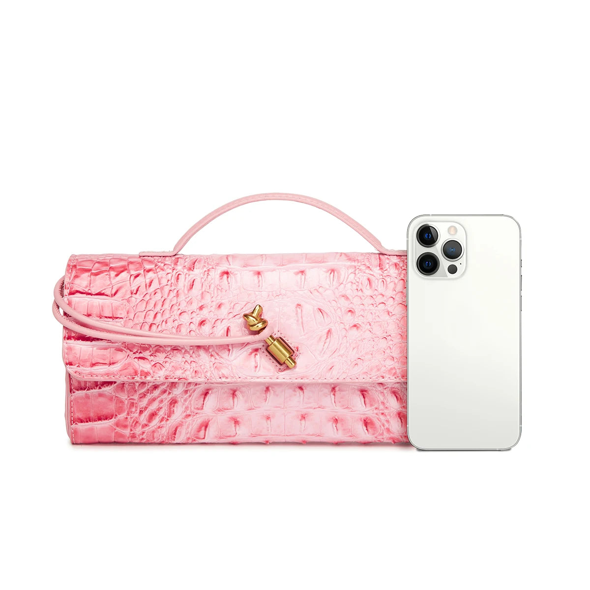 Crocodile Embossed Rectangular Clutch Handbag with Top Handle & Detachable Crossbody Strap, Twist Lock Flap Shoulder Bag for Outdoor Camping Beach Travel Wedding Occasions, Large Capacity Portable Shoulder Purse Holding Smart