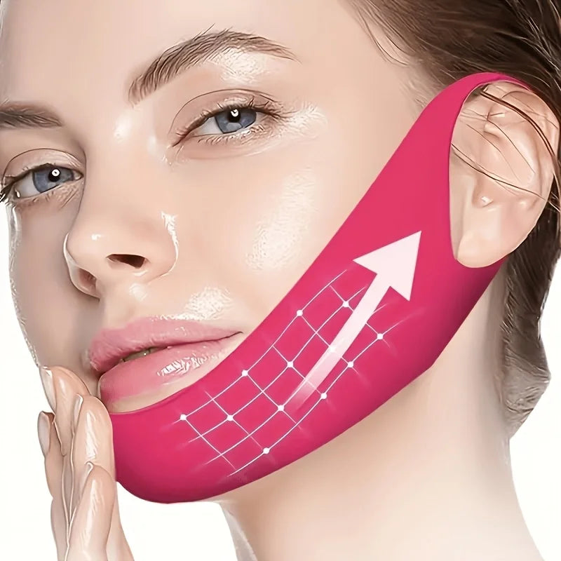 V-Shaped Cooling Slimming Face Mask: Removes masseter muscles, tightens double chin, burns facial fat, deeply hydrates, shaping bandage anti-aging beauty product, new product launch