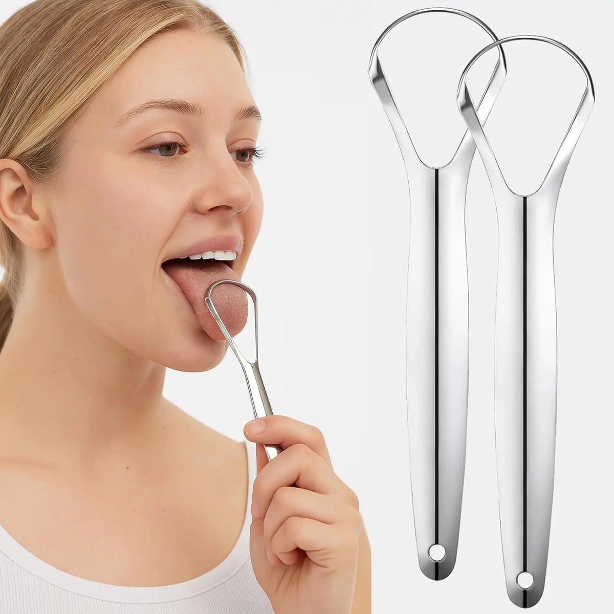 Travel Portable Tongue Scraper, Oral Hygiene Kit, Companion to Toothbrush, Compact & Hygienic Case Included