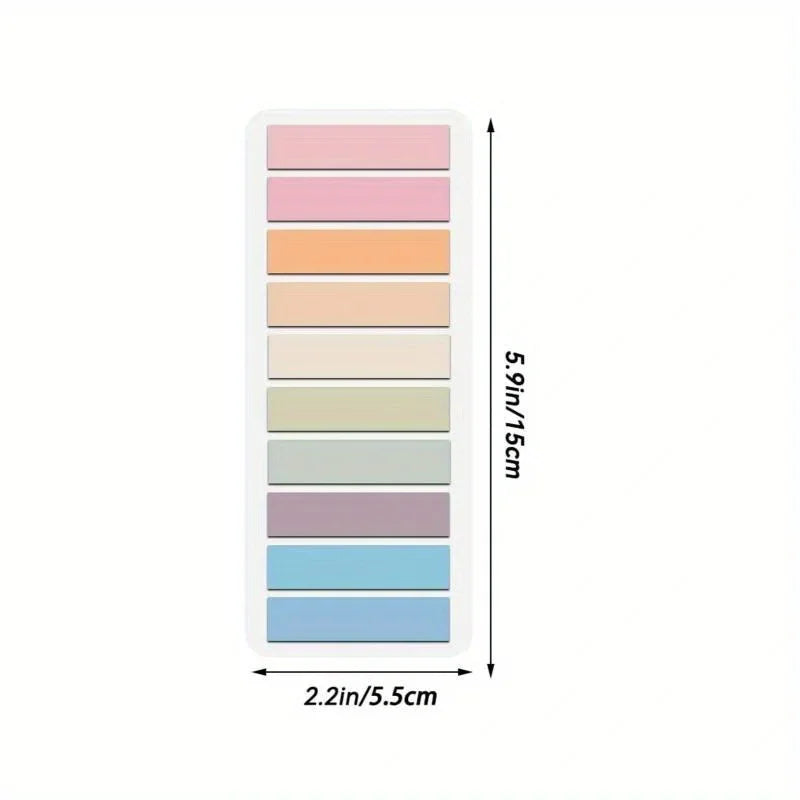 Self-Stick Notes, PET Waterproof Sticky Notes, Solid Color Plain Notepad, Cute Stationery Decals for Students Scrapbooking Journal, School Gift