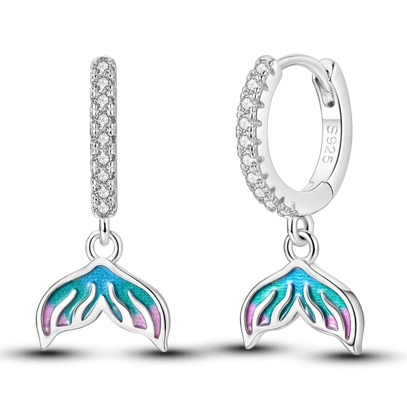MULA 925 Sterling Silver Earring Stud For Women Fine Jewelry Gift Butterfly Four-leaf Clover Flowers Firefly Zircon Hoop Earring