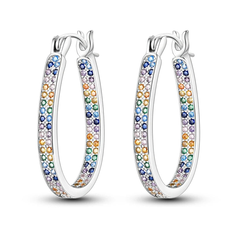 MULA 925 Sterling Silver Earring Stud For Women Fine Jewelry Gift Butterfly Four-leaf Clover Flowers Firefly Zircon Hoop Earring