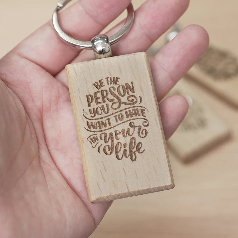 20PCS Mixed Shape Blanks Wood Keychains Suitable for Laser Engraving Gift Wholesale DIY Tag Laser Keychain Making Name Logo Gift