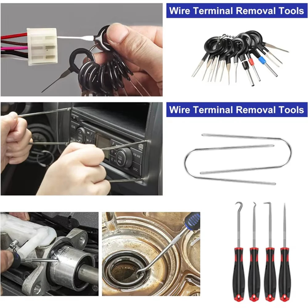 43/2Pcs Car Trim Removal Tool Kit Auto Interior Pry Tool Set Clip Pliers Fastener Remover Plastic Rivet Removal Tools for Door Panel Dashboard