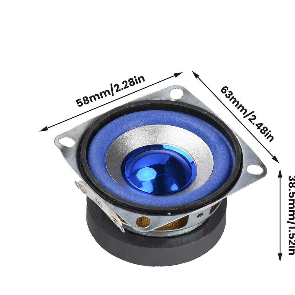52mm 2-Inch 5W 4-Ohm Full Range Square Speaker Mini Blue Audio Driver for DIY Electronics Pro Home/Car Projects Fast Shipping