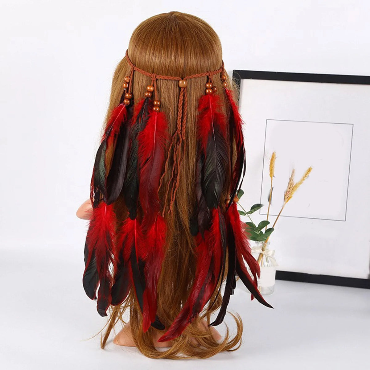 Bohemian Hippie Headband Dream Catcher Feather Headdress Ladies Fashion Peacock Feather Headbands Festival Hair Accessories