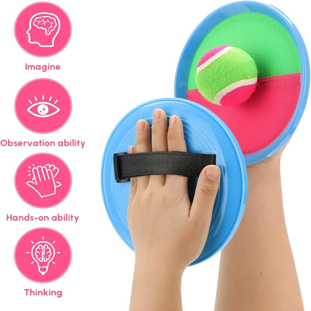 Sticky Ball Toys - Outdoor Play, Beach Toys, Throw And Ball Sets With 2 Paddles And 1Ball, Beach Play Set Playground Set For