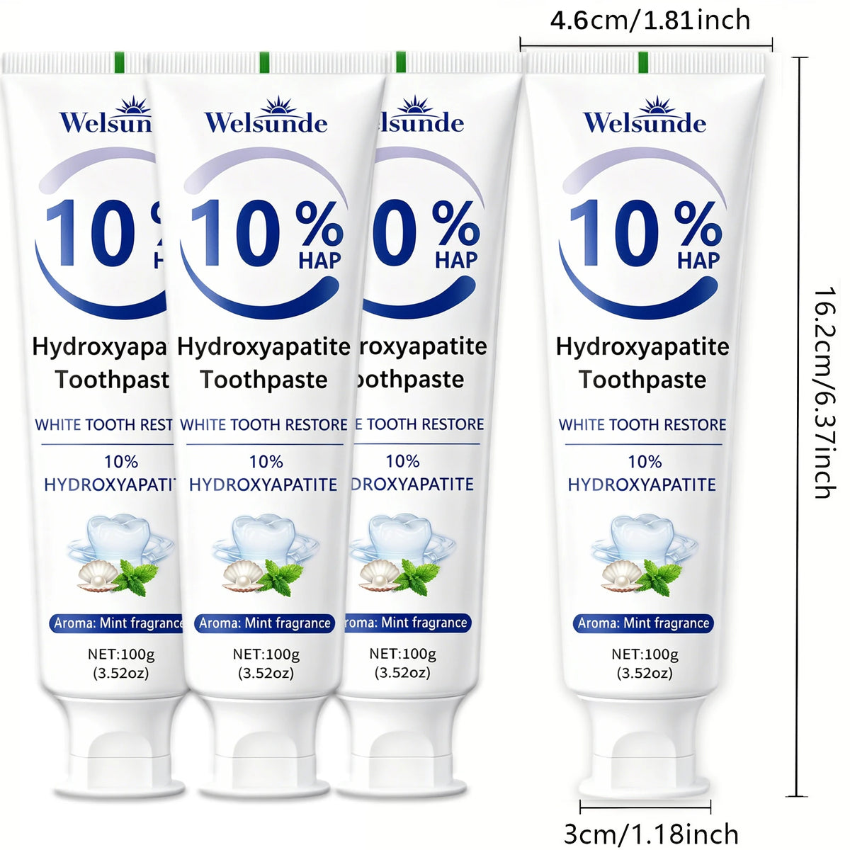Powerful Whitening Toothpaste for Teeth & Deep Cleaning - Natural Mint Flavor, Breath Freshness, Micro-Polishing, Gentle on Sensitive Tooth & Gums, Oral Health, Specialized Dental Care, Suitable for Everyone, Perfect for Dail