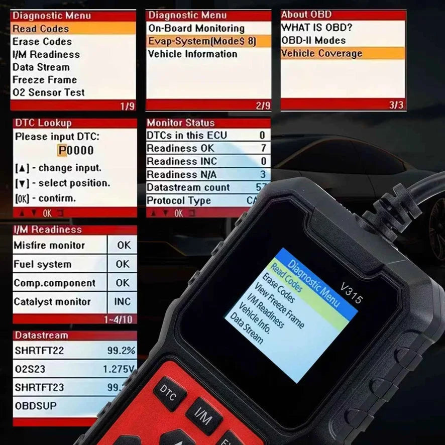V315 OBD Diagnostic Scanner Auto Car Code Reader And Scanner Vehicles' Health Inspection Tool
