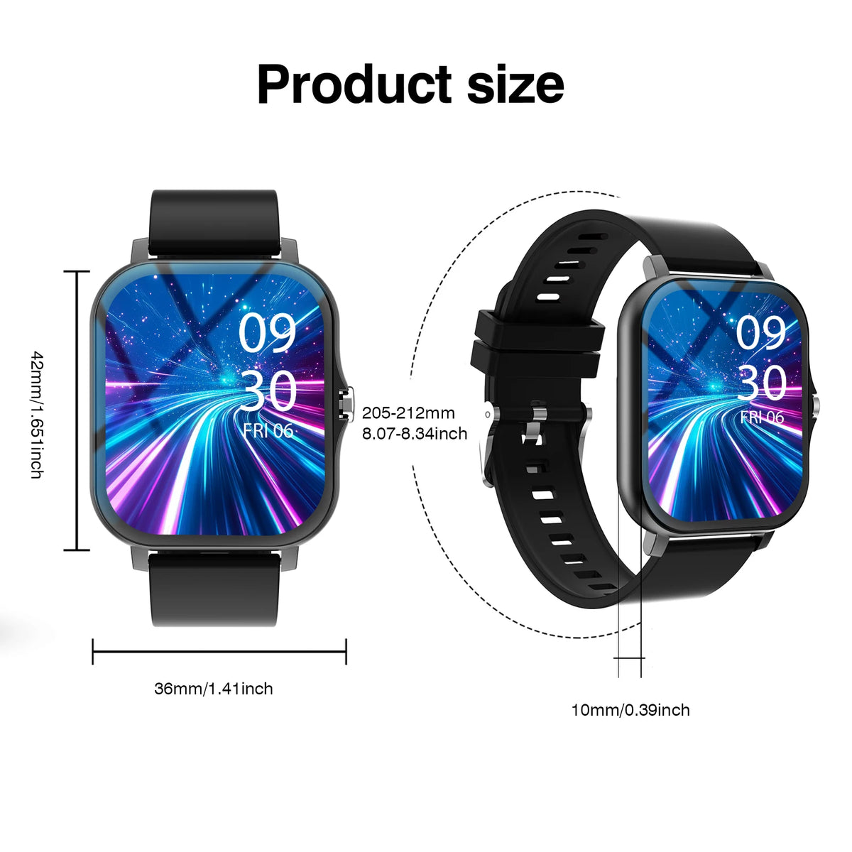 [Smart Watch For Men/Women] Jinmiyun HOT 1.83-Inch Smart Watch, Supporting Wireless Calls (Answering/Dialing/Rejecting Calls), Suitable for Men And Women, Fitness Activity Tracker, Supporting Multiple Sports Modes/Remote Shut