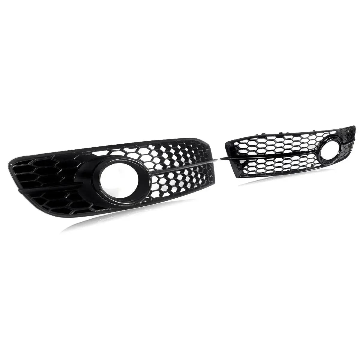 MAGICKIT For Audi A6 C6 S-Line Models 2009-2012 Gloss Black Front Bumper Fog Light Grille Cover CAR accessories Gloss Black