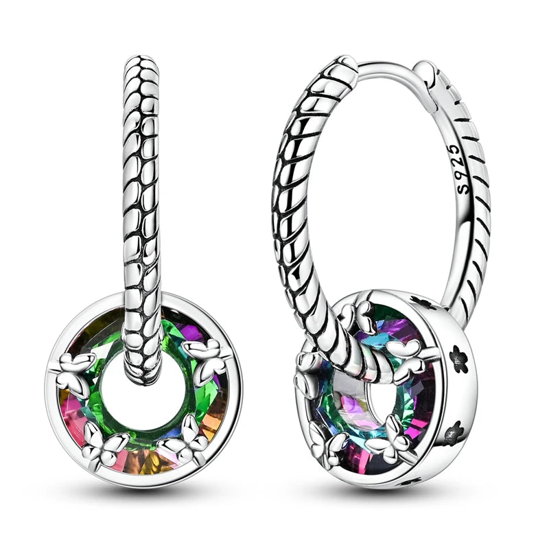 MULA 925 Sterling Silver Earring Stud For Women Fine Jewelry Gift Butterfly Four-leaf Clover Flowers Firefly Zircon Hoop Earring