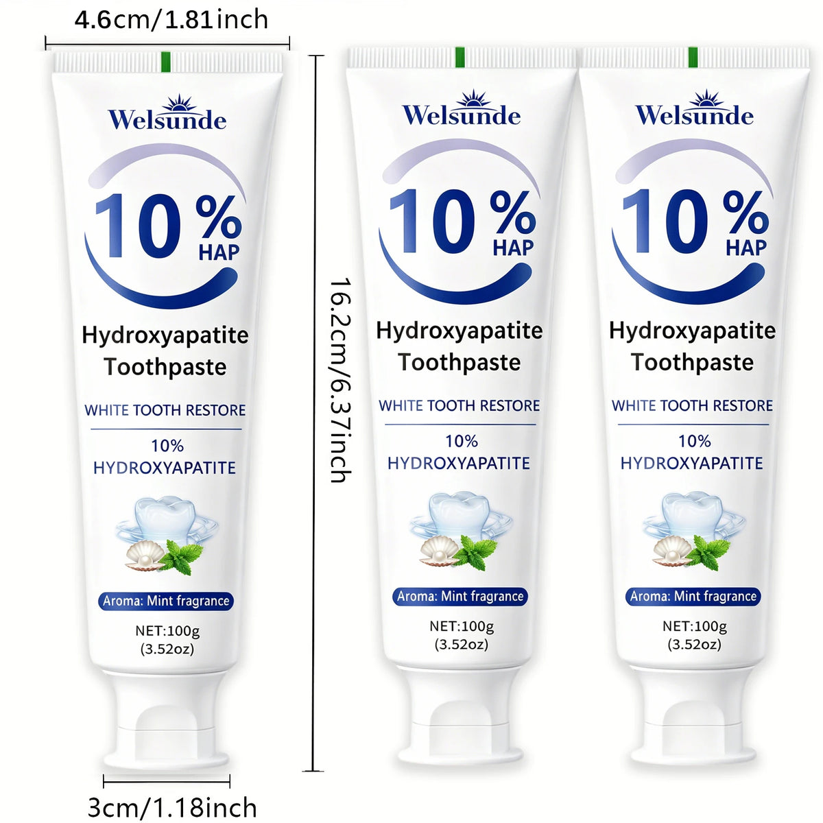 Powerful Whitening Toothpaste for Teeth & Deep Cleaning - Natural Mint Flavor, Breath Freshness, Micro-Polishing, Gentle on Sensitive Tooth & Gums, Oral Health, Specialized Dental Care, Suitable for Everyone, Perfect for Dail