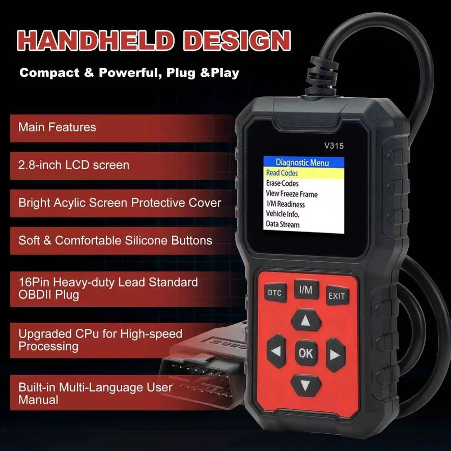 V315 OBD Diagnostic Scanner Auto Car Code Reader And Scanner Vehicles' Health Inspection Tool