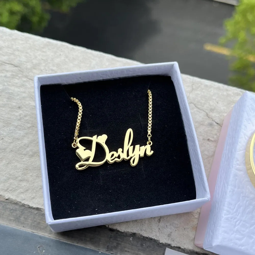 DUOYING Custom Letter Necklace with Name Bracelet Personlized Stainless Steel Nameplate Jewelry Set For Kids