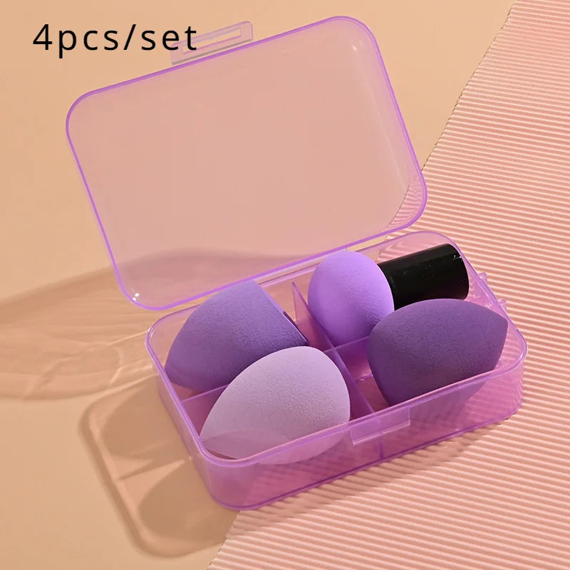 4PCS Makeup Sponge Set, Mushroom Head Beauty Puffs for Foundation & Powder, Dry & Wet Use