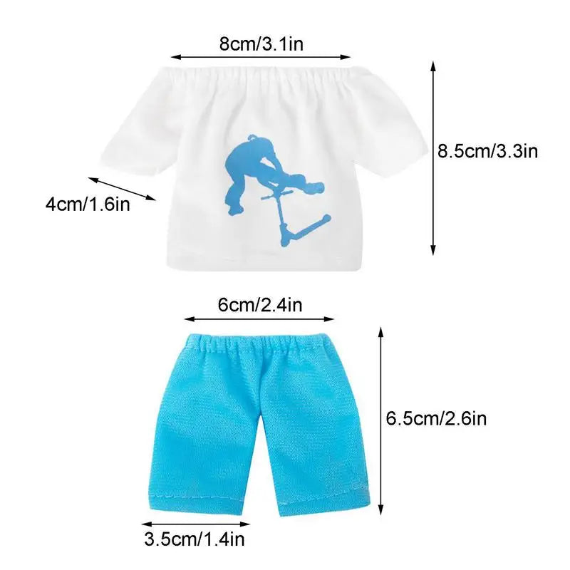 Mini Finger Scooter Set Mini Finger Skateboard With Pants And Shoes Halloween Party Favor Kids' Birthday Gift Game Toys