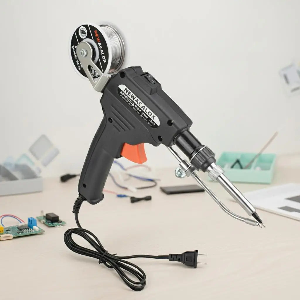Automatic Soldering Gun 60W Handheld Soldering Iron with Internal Heating Welding Tool Kit Dual Voltage 110V 240V Smart Wire Feed Solder Station Iron Stand for Electronic Circuit Board PCB Repair Great for DIY Electronics Rep
