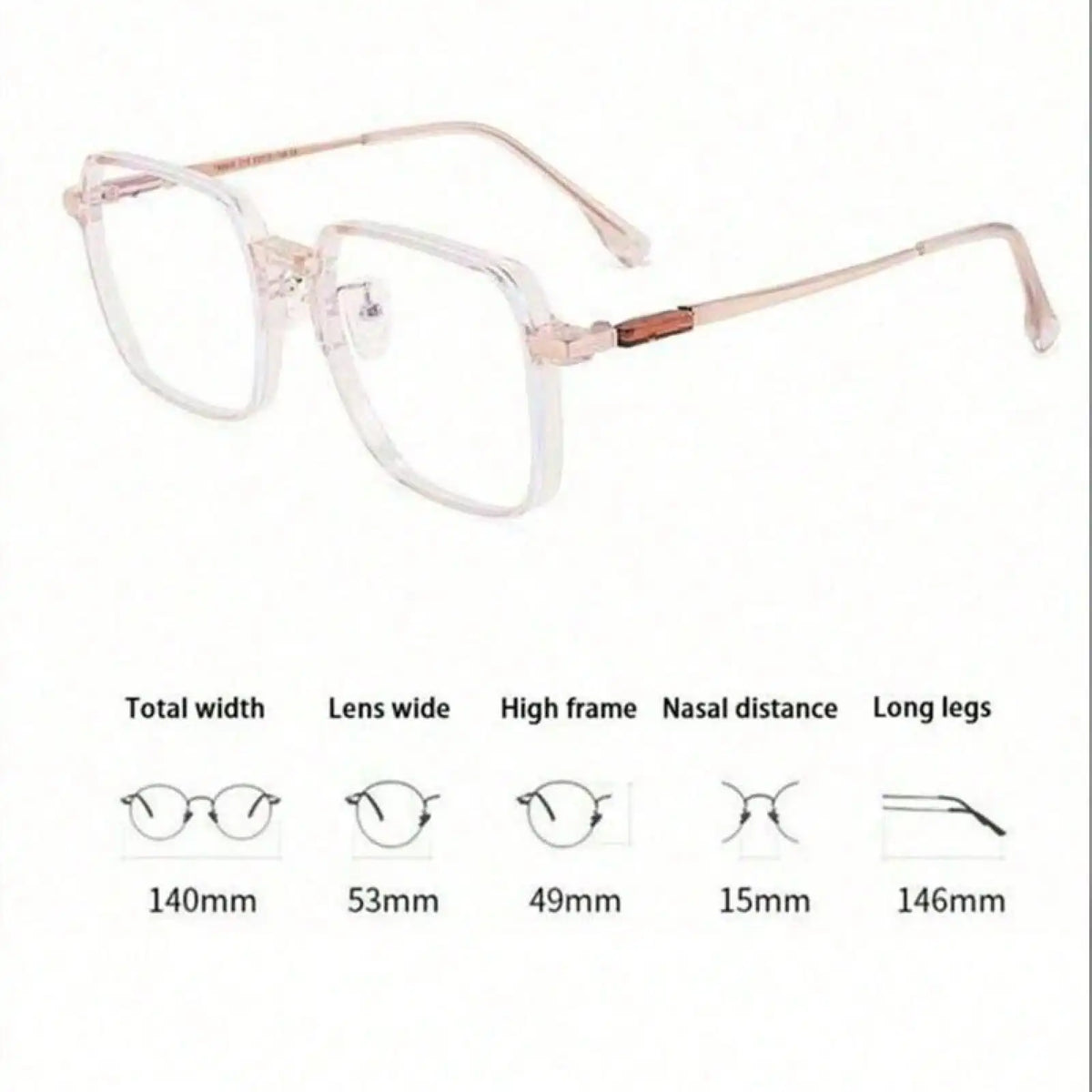 1 Pair of Women's Anti-Blue Glasses, Suitable for Using Computers, Watching TV, Playing Games and Using Mobile Phones, with Beautiful Glasses, Lenses and Fashionable Glasses