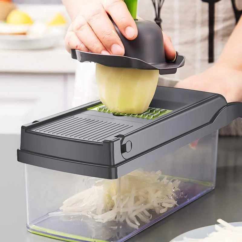 1-Piece Multi-Use Vegetable Chopper - Blades for Slicing/Dicing/Mincing, BPA-Free, Easy to Clean for Home Kitchen