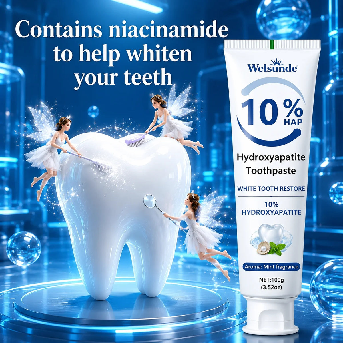 Powerful Whitening Toothpaste for Teeth & Deep Cleaning - Natural Mint Flavor, Breath Freshness, Micro-Polishing, Gentle on Sensitive Tooth & Gums, Oral Health, Specialized Dental Care, Suitable for Everyone, Perfect for Dail