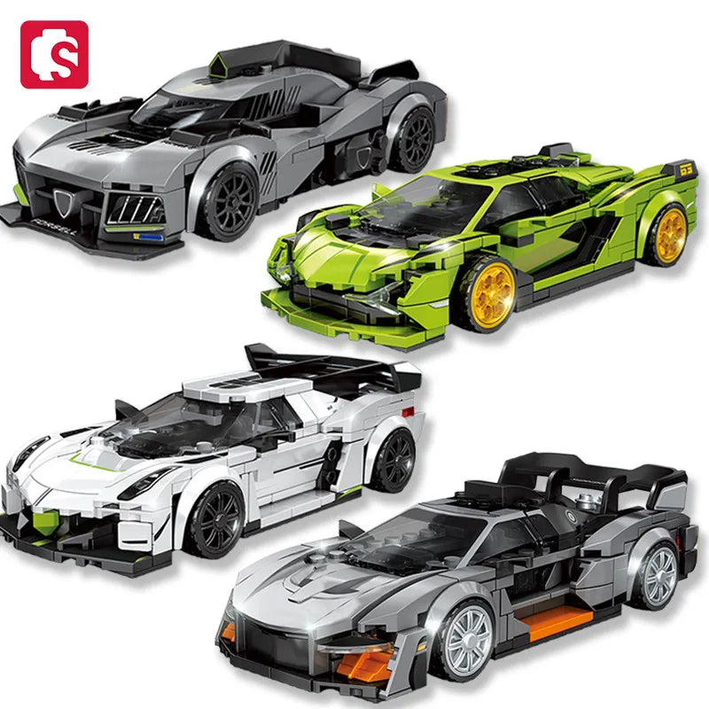 Sports Car Supercar Assembly Building Blocks MOC Racing Vehicle Model Construction Set Toys Christmas Gift