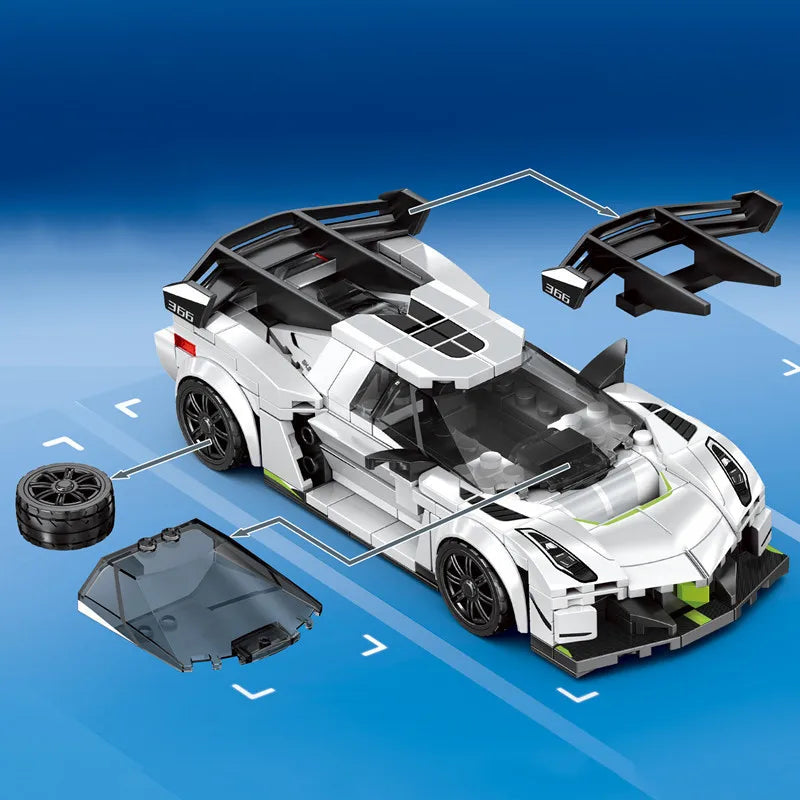 Sports Car Supercar Assembly Building Blocks MOC Racing Vehicle Model Construction Set Toys Christmas Gift