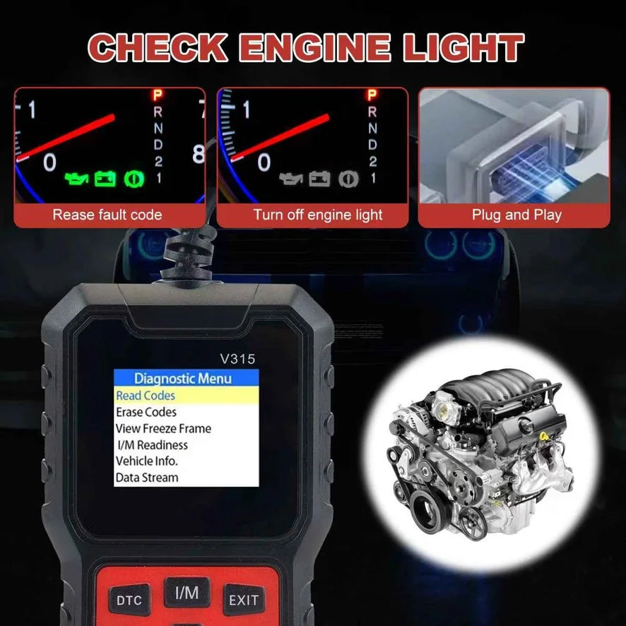 V315 OBD Diagnostic Scanner Auto Car Code Reader And Scanner Vehicles' Health Inspection Tool