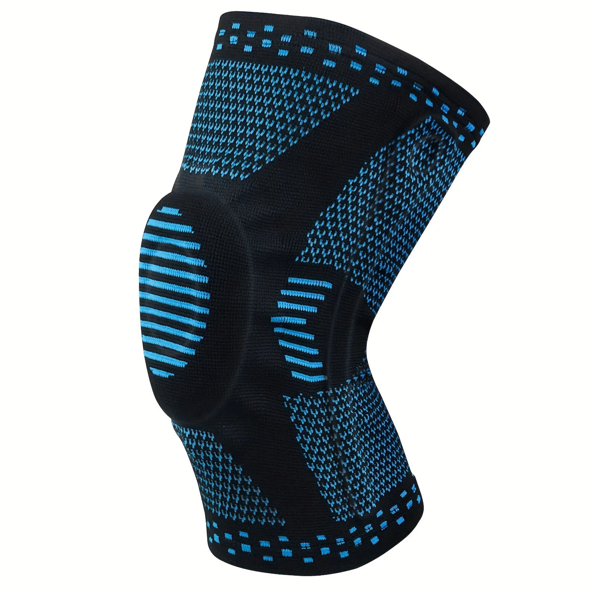 Pack of 2 Anti-Slip Grip Knitted Pattern Polyester Blend Knee Compression Sleeves - Patella Support Pads, Breathable Sports Protectors for Men & Women with Knee Pain Relief, Pack Of Two