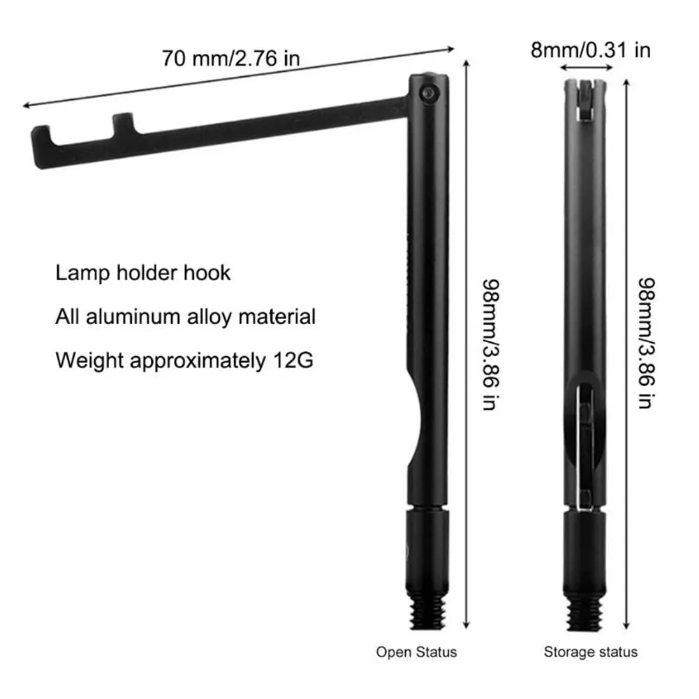 Folding Camping Lamp Pole 1/4 Tripod Screw Lamp Post Hanging Light Holder Stick Fishing Picnic BBQ Outdoor Camping Accessories
