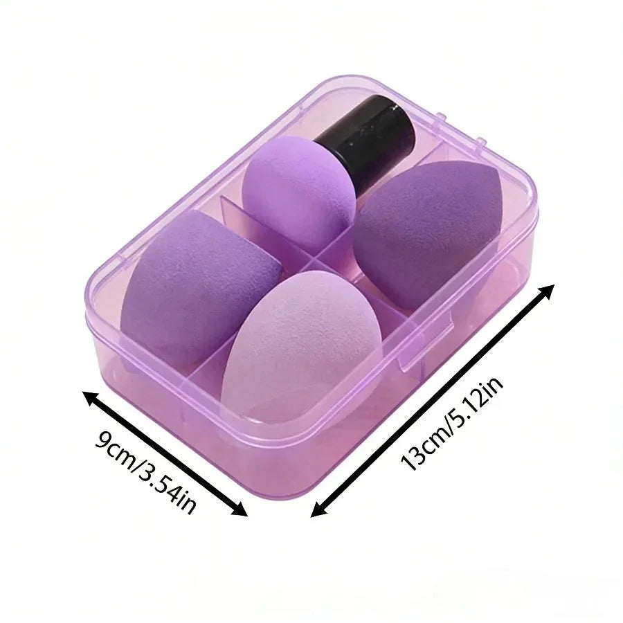 4PCS Makeup Sponge Set, Mushroom Head Beauty Puffs for Foundation & Powder, Dry & Wet Use