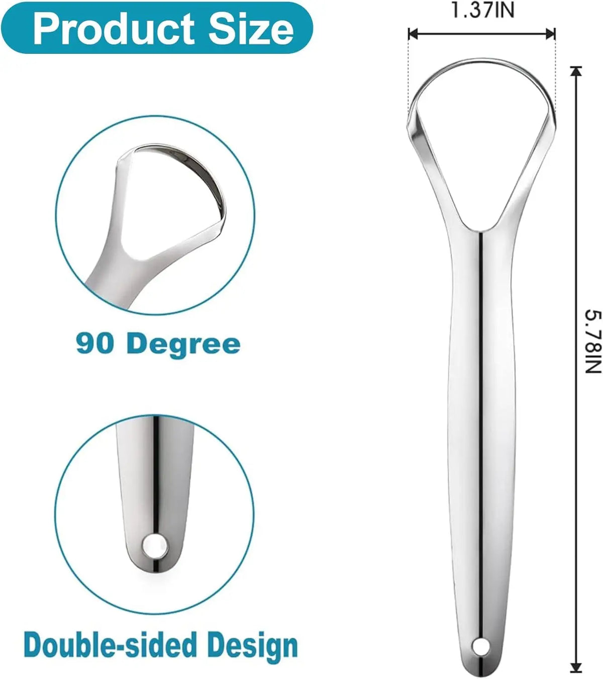 Travel Portable Tongue Scraper, Oral Hygiene Kit, Companion to Toothbrush, Compact & Hygienic Case Included
