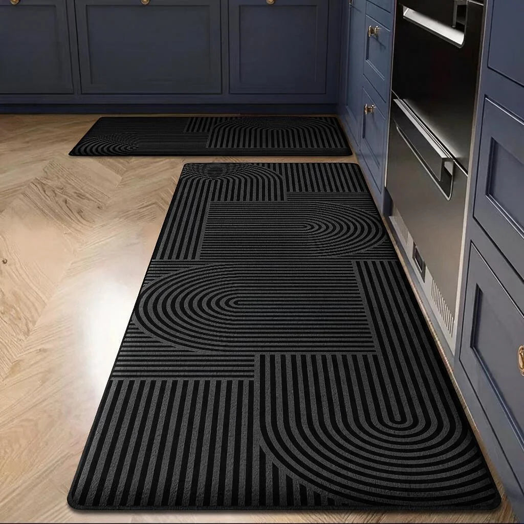 Flannel Kitchen Floor Mat Square Non Slip Water Absorbent Plush Rug for Bathroom Toilet Door Entrance Home Decor