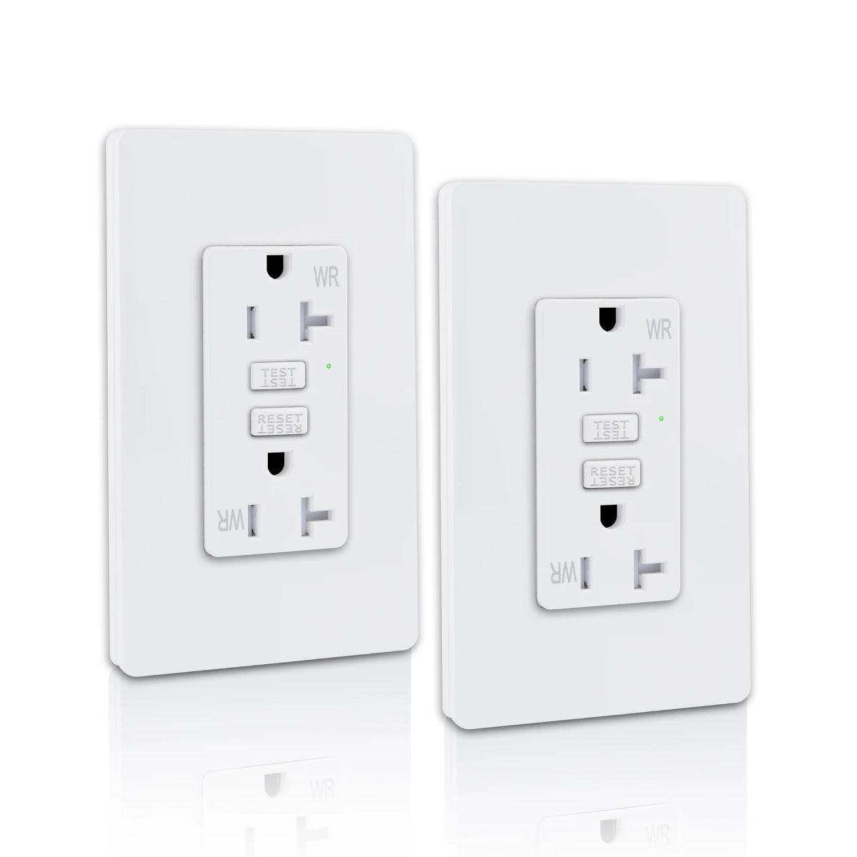 15/20Amp Power Outlet White GFCI Receptacle With LED Indicator Wall Plates for Home Kitchen Office Decoration Power Strip Socket
