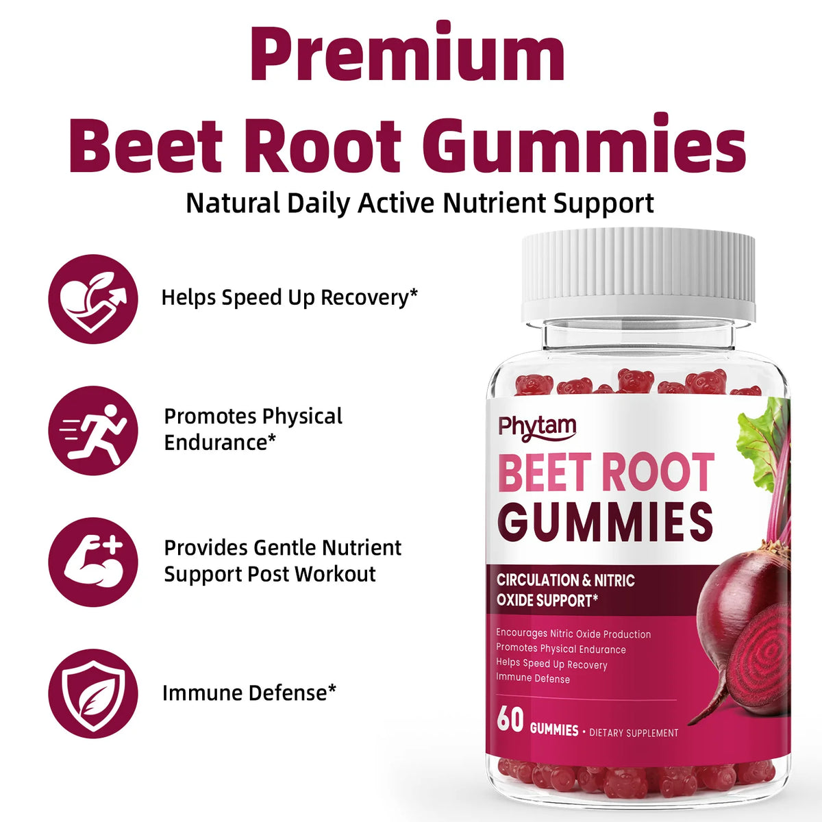 Beetroot Supplement, Antioxidant Daily Wellness Support, Plant‑Based Nutritional Supplement for Overall Body Health