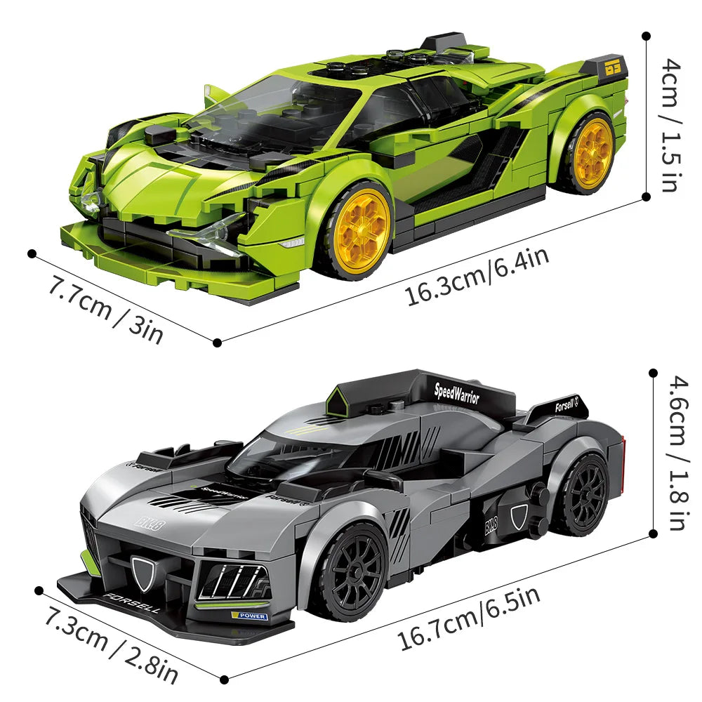 Sports Car Supercar Assembly Building Blocks MOC Racing Vehicle Model Construction Set Toys Christmas Gift