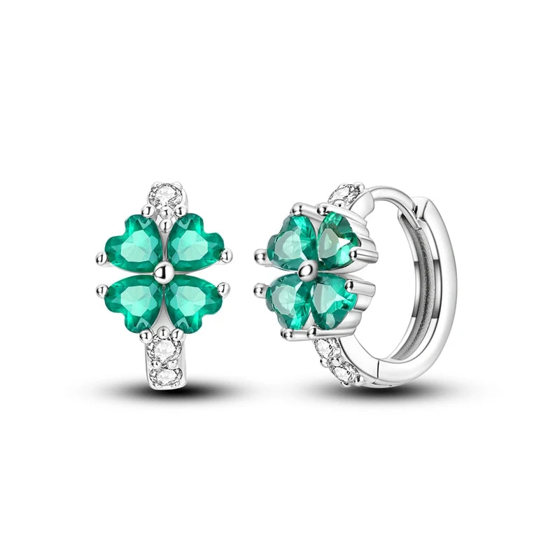MULA 925 Sterling Silver Earring Stud For Women Fine Jewelry Gift Butterfly Four-leaf Clover Flowers Firefly Zircon Hoop Earring
