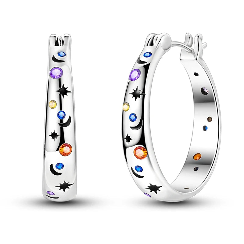 MULA 925 Sterling Silver Earring Stud For Women Fine Jewelry Gift Butterfly Four-leaf Clover Flowers Firefly Zircon Hoop Earring
