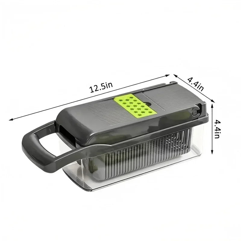 1-Piece Multi-Use Vegetable Chopper - Blades for Slicing/Dicing/Mincing, BPA-Free, Easy to Clean for Home Kitchen