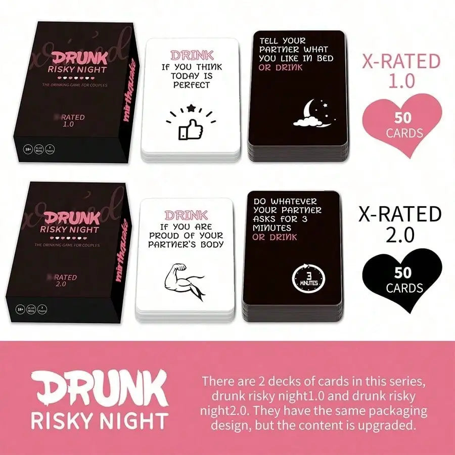 Drunk Risky Night Card Game, Hilarious Interactive Party Game for Couples, Friends & Family, Perfect Entertainment & Christmas Game Gift,Game Gift!Cards Games,Party Games,Friends Games,Board Games