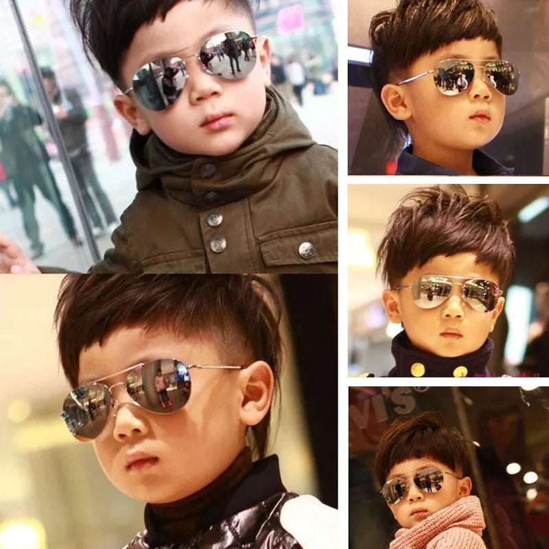 New Vintage Sunglasses New Fashion Baby Kids Boy Girl Pilot Sunglasses Metal Frame Goggles Glasses for Kids Children