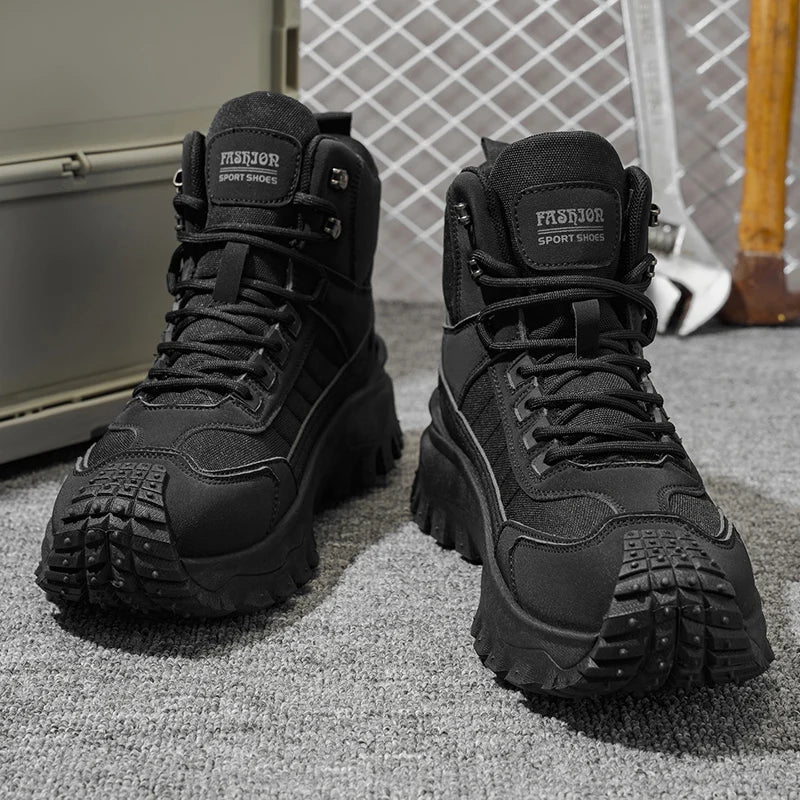 Autumn New High-Top Plus Size Casual Sports Shoes, Outdoor Hiking Boots, Comfortable Thick Sole Lightweight Casual Walking Shoes, Suitable for All-Season Daily Outdoor Activities, Walking And Travel, Mountaineering, Camping G