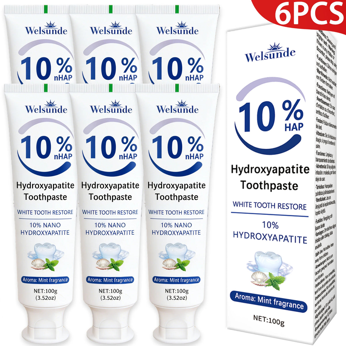 Powerful Whitening Toothpaste for Teeth & Deep Cleaning - Natural Mint Flavor, Breath Freshness, Micro-Polishing, Gentle on Sensitive Tooth & Gums, Oral Health, Specialized Dental Care, Suitable for Everyone, Perfect for Dail