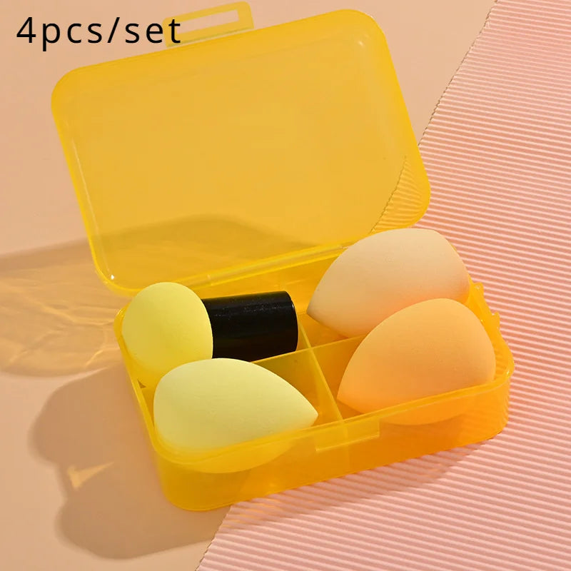4PCS Makeup Sponge Set, Mushroom Head Beauty Puffs for Foundation & Powder, Dry & Wet Use