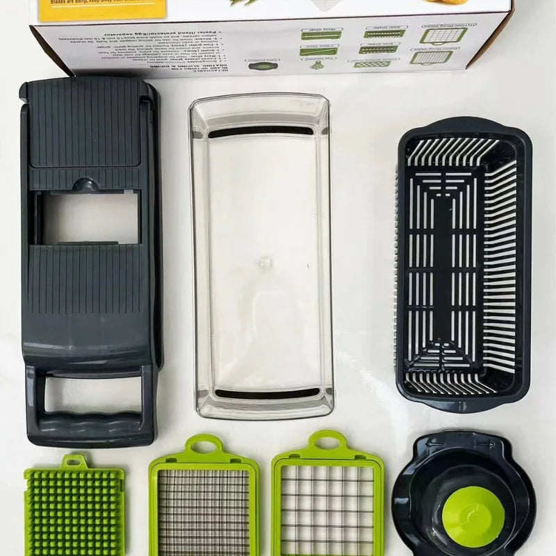 1-Piece Multi-Use Vegetable Chopper - Blades for Slicing/Dicing/Mincing, BPA-Free, Easy to Clean for Home Kitchen